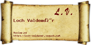 Loch Valdemár névjegykártya